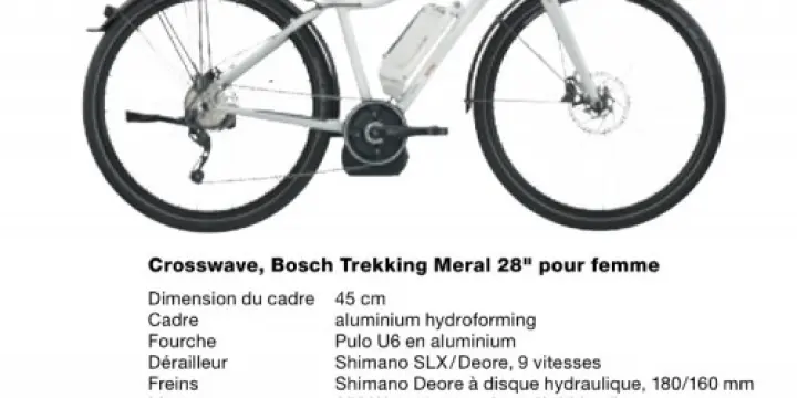 Vélo électrique Crossewave 28" pour femme