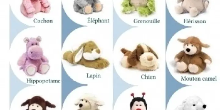 Peluches bouillotes micro ondables