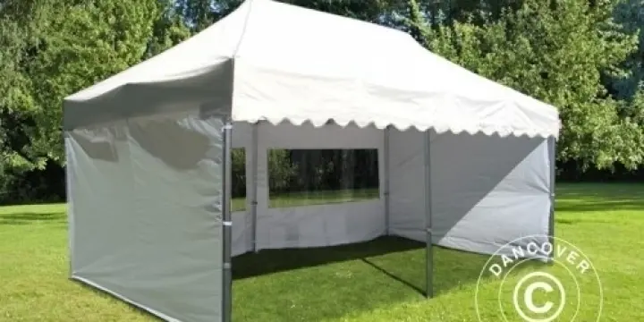 Faltzelt FleXtents PRO "Wave" 3x6m Weiß, mit 6