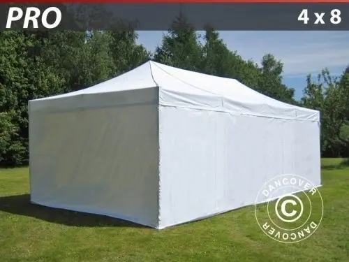 Faltzelt FleXtents PRO 4x8m Weiß, mit 6 wänden à Zurich