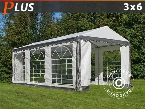 Partyzelt PLUS 3x6m PE, Grau/Weiß à Zurich