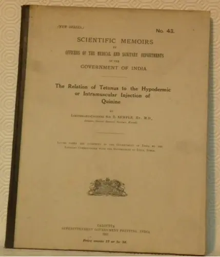 Scientific Memoirs by Officers of the Medical and Sanitary Departments of the Government of India…