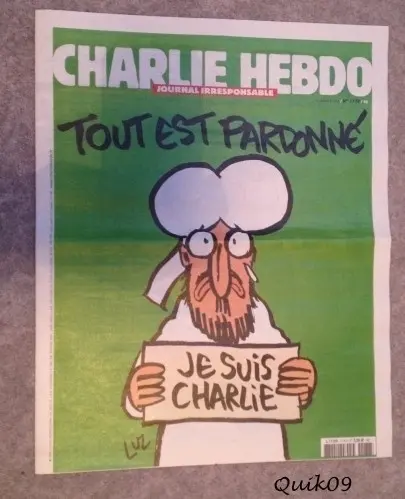 Charlie Hebdo en papier Nr 1178 du 15.1 à Neuchatel