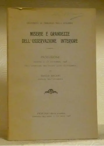 Miserie e grandezze dell’osservazione interiore. Prolusione. à Russy