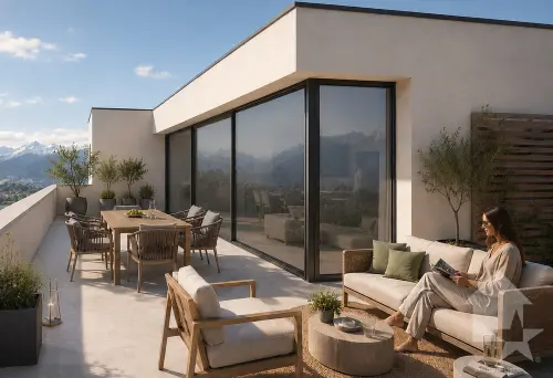 Magnifique projet d'attique de 215 m2, garage double et terrasses !