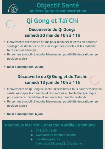 Cours gratuit de Qi Gong à Vernier: 30 mai 2026 à Châtelaine