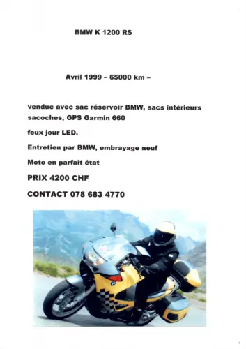 BMW K 1200 RS à La Conversion