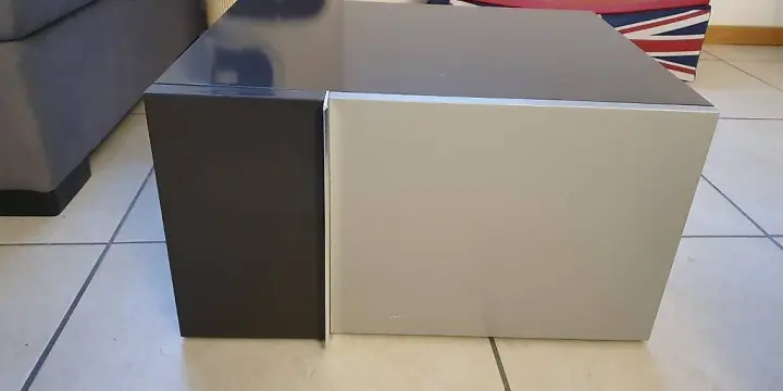 Table de chevet design noire et grise