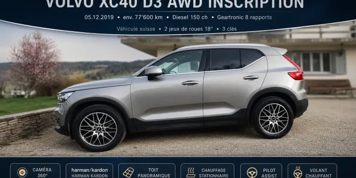 Volvo XC40 D3 AWD Inscription – 4x4 automatique