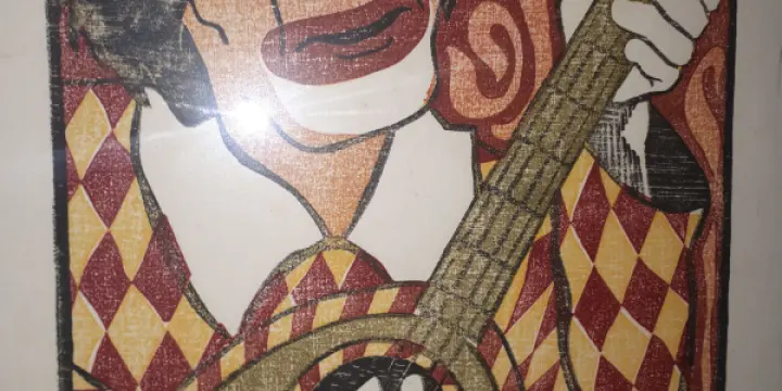 "Clown musical" gravure sur bois