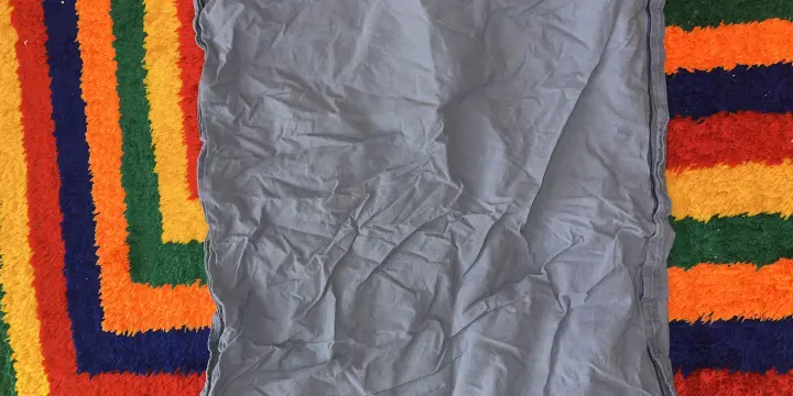 Taie d’oreiller bleue 57 x 50 cm