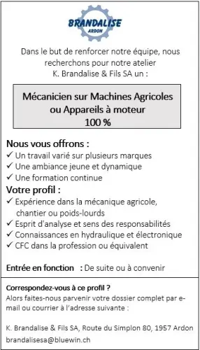 Mécanicien sur Machines Agricoles à Ardon