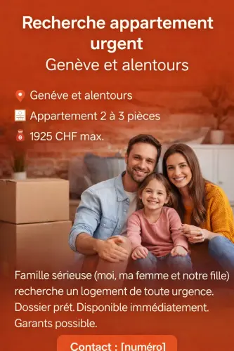 Recherche appartement 3,4 pièces à Chêne-Bourg