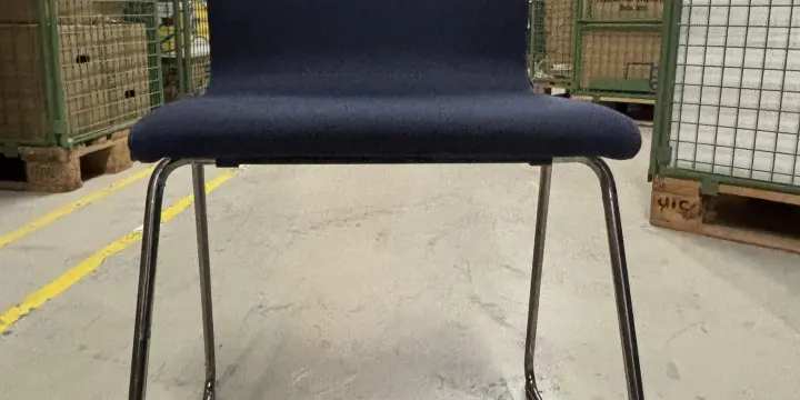 6 x Chaises LILLÅNÄS, chromées, bleu marine