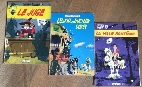 3 albums, original collection "Lucky Luke" à GENEVA