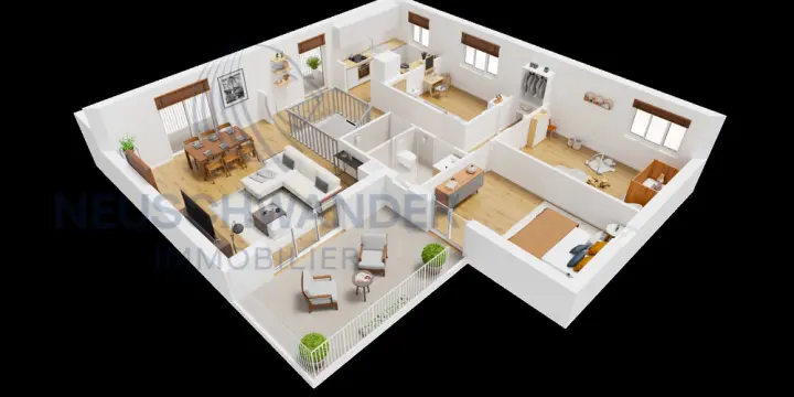 Superbe et lumineux attique de 4.5 pièces avec 2 terrasses