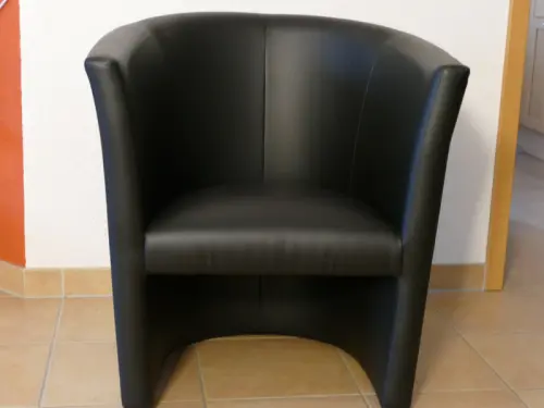Fauteuil noir à Gros de vaud