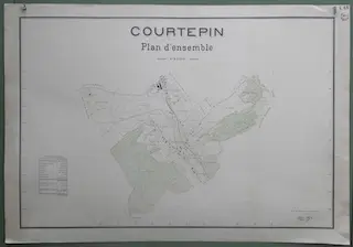 Commune de Courtepin. Plan d’ensemble. Levé et dessiné en 1927/1928 par Ignace de Weck Carte…