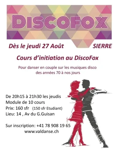 Cours de groupe: Initiation au Discofox Valais à Sierre
