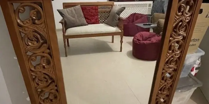 Miroir style oriental en bois massif