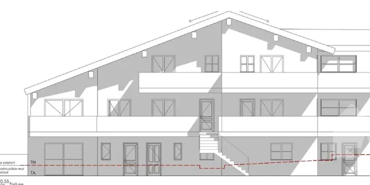 Immeuble de 5 appartements à rénové avec permis de construire en force