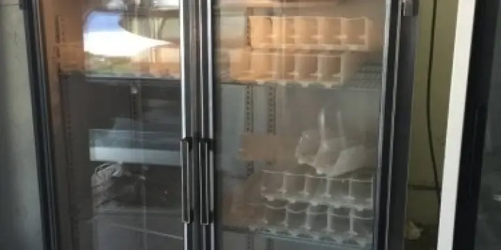 Randell réfrigérateur en verre en acier 