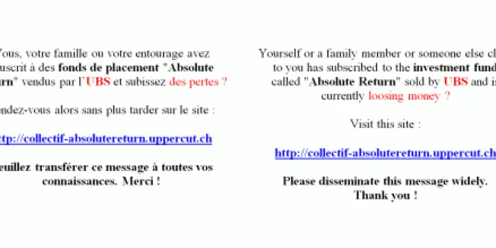 Collectif de défense des épargnants UBS 