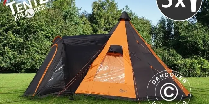 Campingzelt, TentZing® Teepee, 5 Personen, orange/dunk
