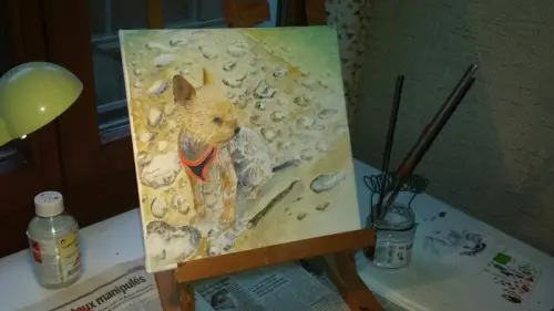 Je serais heureux de faire une peinture de votre chien. à Villars-sur-Glâne