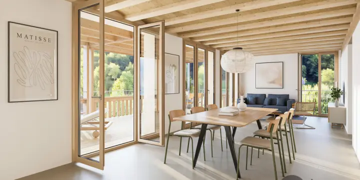 Wohnen im Baumgarten: Holzbau mit Charme und Weitblick