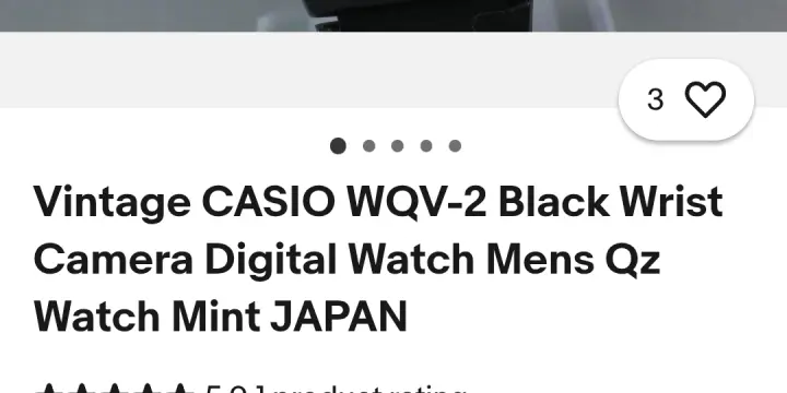 Montre appareil photo CASIO WQV-2 Vintage à vendre – État exceptionnel Rare et recherchée, cette CAS