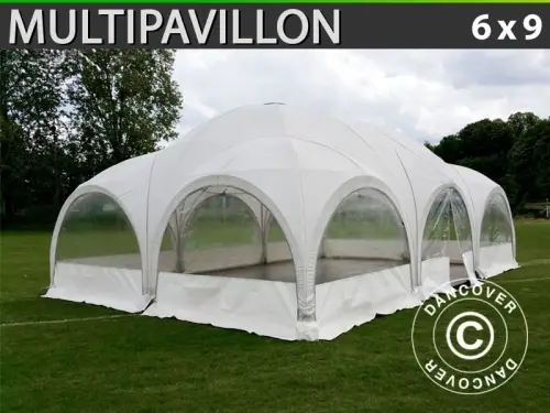 Kuppelzelt Multipavillon 6x9m, Weiß à Zurich
