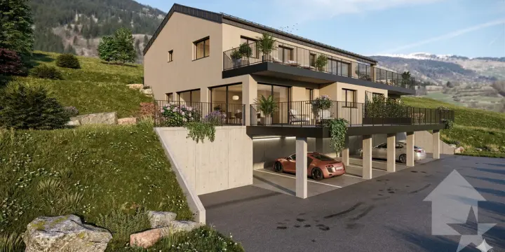 Appartement de 3.5 pièces à Veysonnaz avec terrasse et pelouse