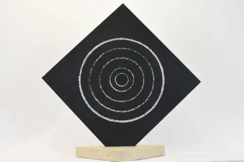 Sculpture Ardoise Marbre et Peinture Argent - Décoration Maison - Tableau à Genève