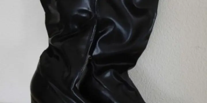 Bottes en cuir noires semelles compensée