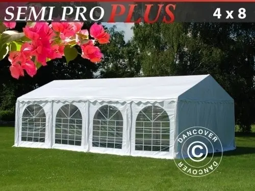 Partyzelt SEMI PRO Plus 4x8m PVC, Weiß à Zurich