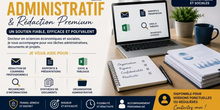Assistant administratif & rédaction – Dr en économie