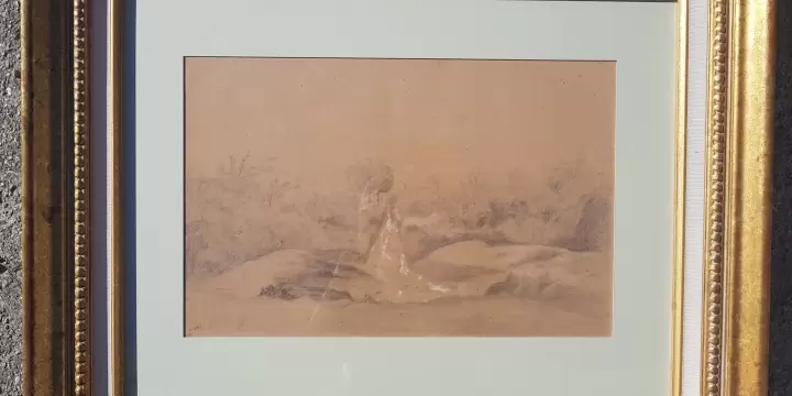 Théodore ROUSSEAU - Grand dessin 1840