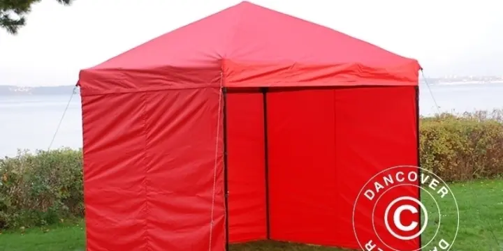 Faltzelt FleXtents Light 2,5x2,5m Rot, mit 4 wänden