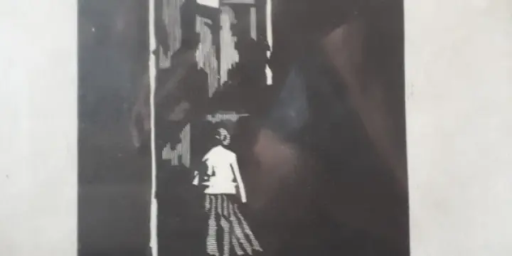 "Rue matinale" gravure sur bois