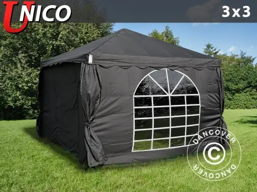 Partyzelt UNICO 3x3m, Schwarz à Zurich