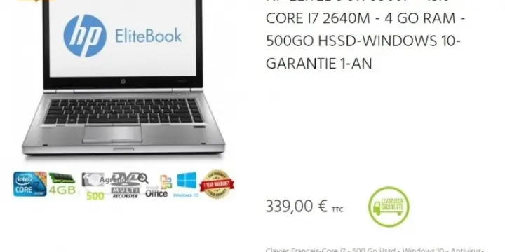 PC Portable HP ELITEBOOK 8560P - 15.6"
