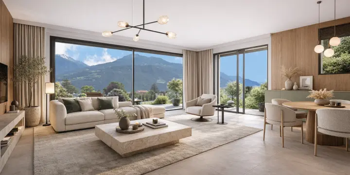 SPLENDIDE VILLA CONTEMPORAINE 5.5 PCES A PLAN-CONTHEY