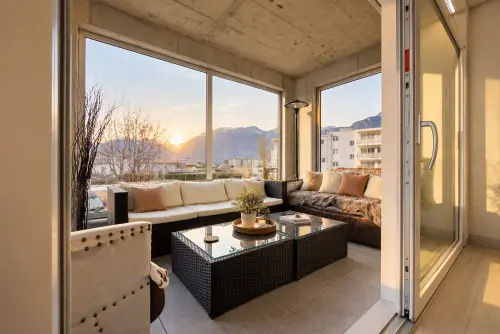 Magnifique attique 3½ pces- grande terrasse 87m2 + véranda -Aproz-Sion