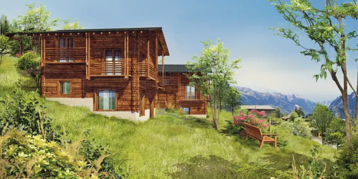 Chalets indépendants avec vue panoramique sur les Alpes