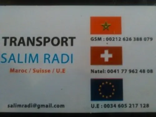 Transport Suisse - Maroc -  Suisse à lausanne
