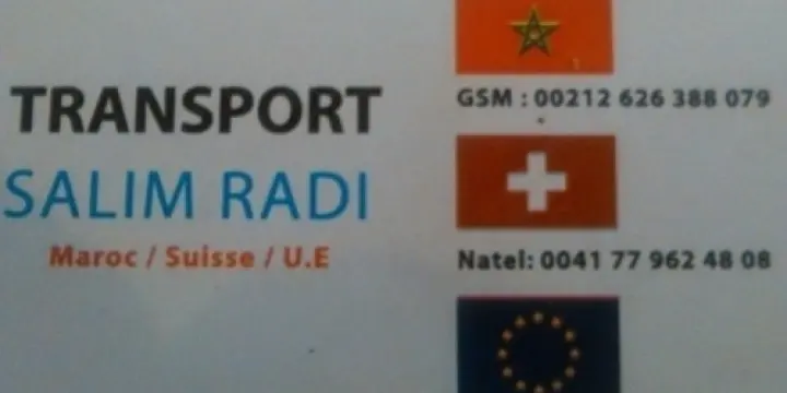 Transport Suisse - Maroc -  Suisse