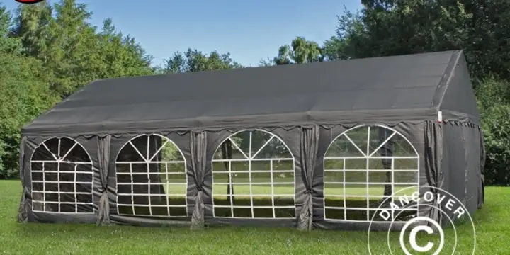 Partyzelt UNICO 4x8m, Dunkelgrau