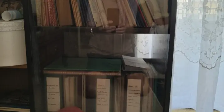 Meuble vitré sur roulettes