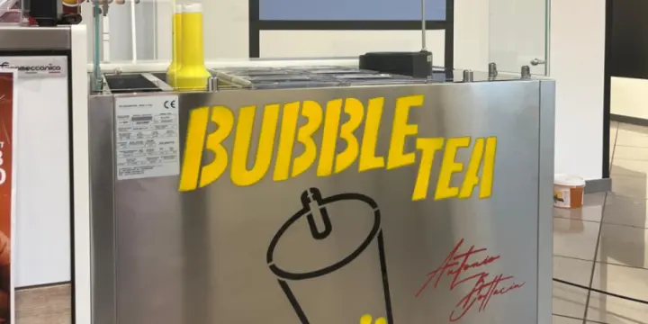 Station de thé aux perles réfrigérée (jaune) - Kit complet et robinet automatique